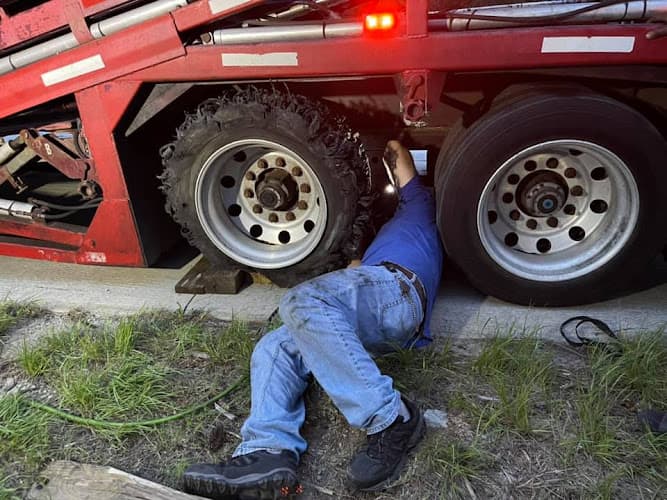 M S Garage tow truck